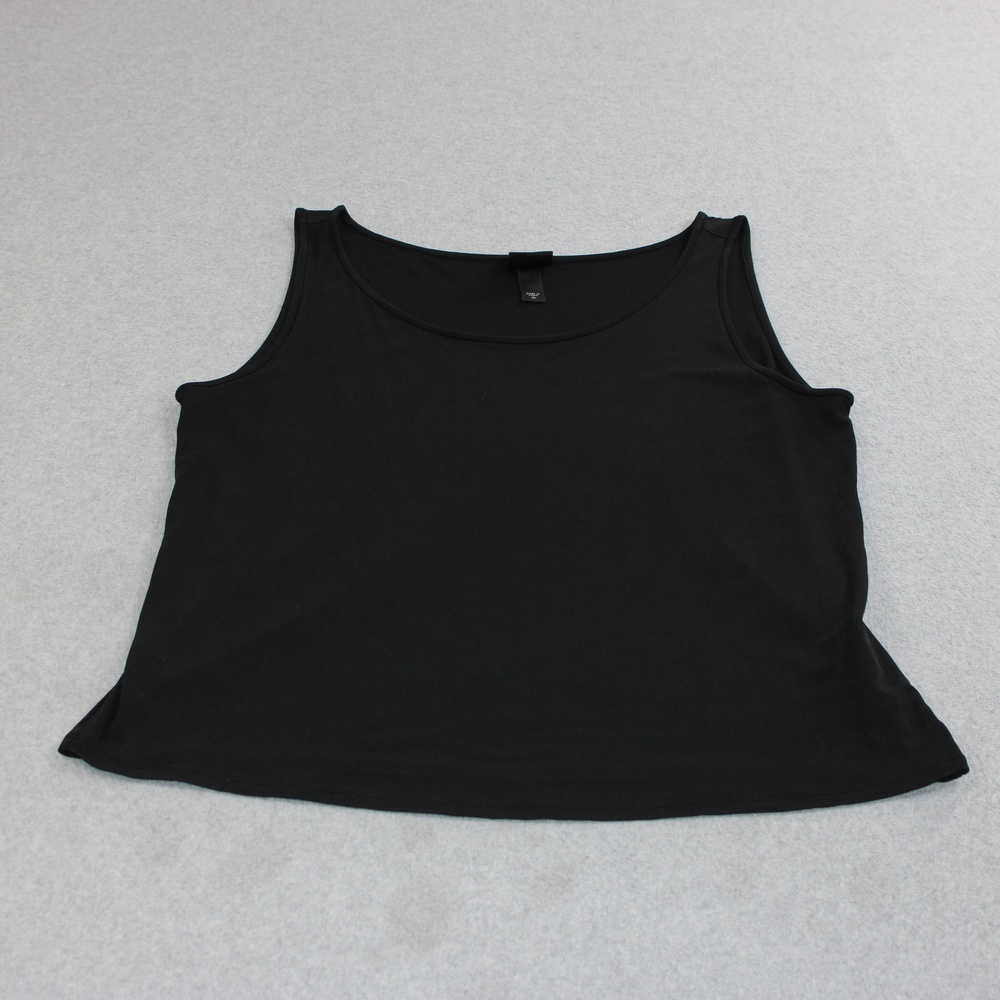 Eileen Fisher Silk Tank Women XL Black Scoop Neck Sleeveless Capsule Classic